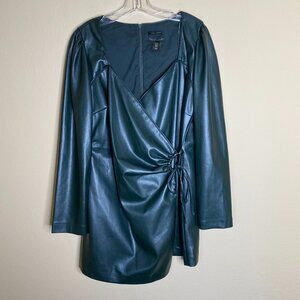 house of harlow 1960 vegan leather wrap dress